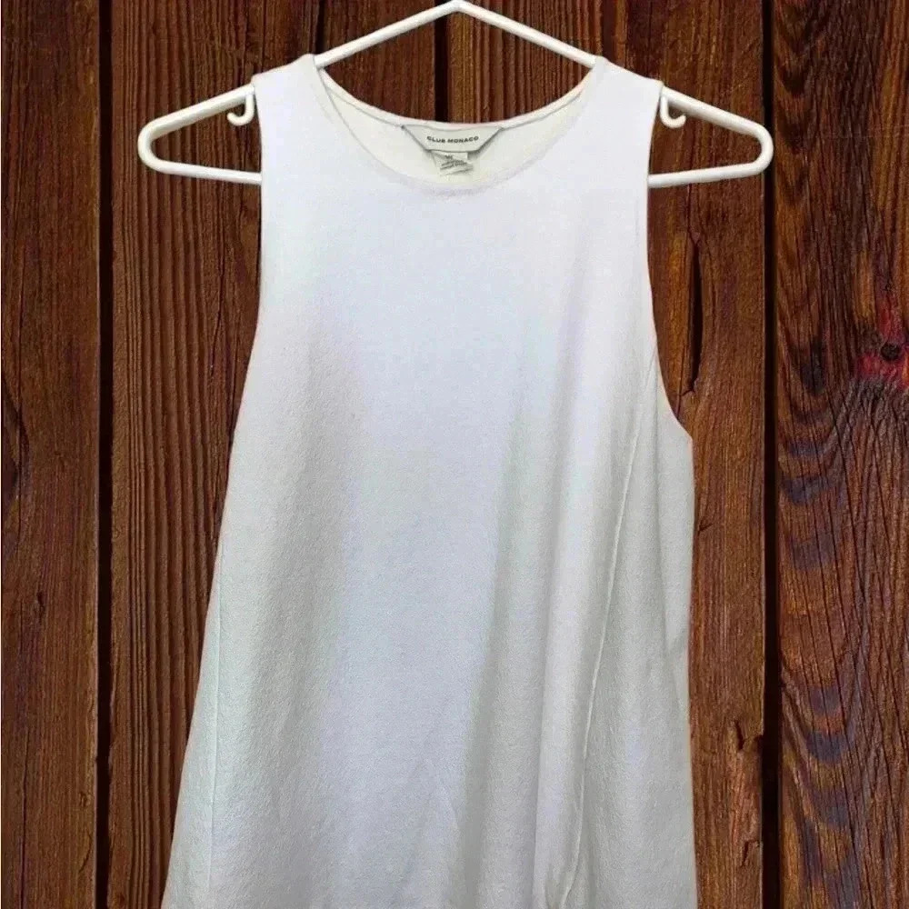 Club Monaco, white tank top w four-way stretch
